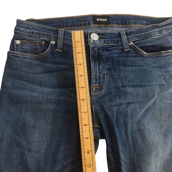 Hudson Jeans Womens 28 Blue Straight Leg Distressed Stretch Denim Stretch - Picture 3 of 12
